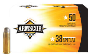 Armscor FAC385N Pistol Ammo 38 Special 158 gr Round Nose Flat Point (RNFP) 50 Rd Box