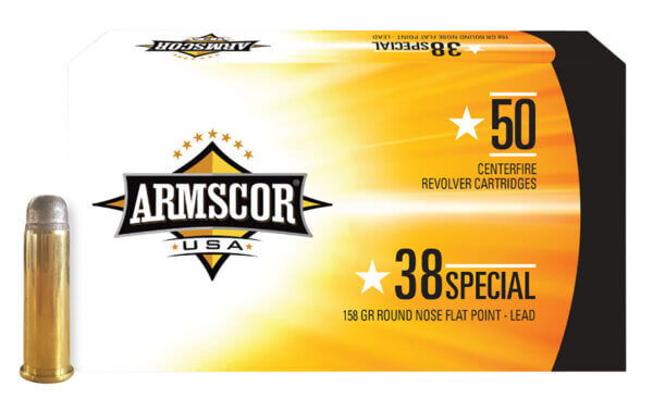 Armscor FAC385N Pistol Ammo 38 Special 158 gr Round Nose Flat Point (RNFP) 50 Rd Box