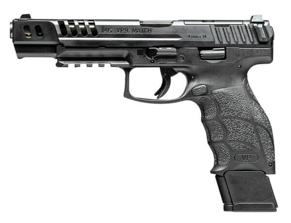 HK 81000555 VP9 Match Optic Ready 9mm Luger 5.51″ 20+1 (4) Black Polymer Frame & Grip with Black Steel Slide