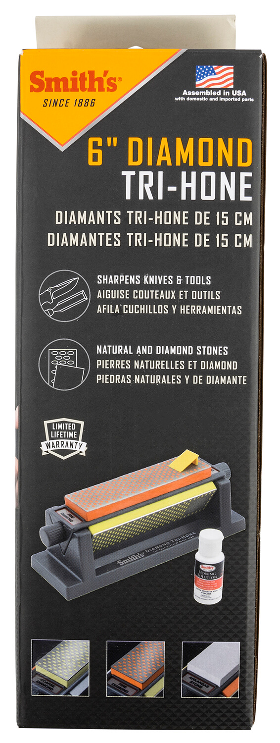Smiths Products 50969 Knife & Tool Sharpener Cordless Hand Held Fine/Medium/Coarse Ceramic Sharpener Gray/Yellow