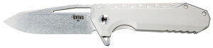 Southern Grind SG0903001101 Penguin  3.50″ Folding Drop Point Plain Satin S35VN SS Blade  Silver Titanium Handle