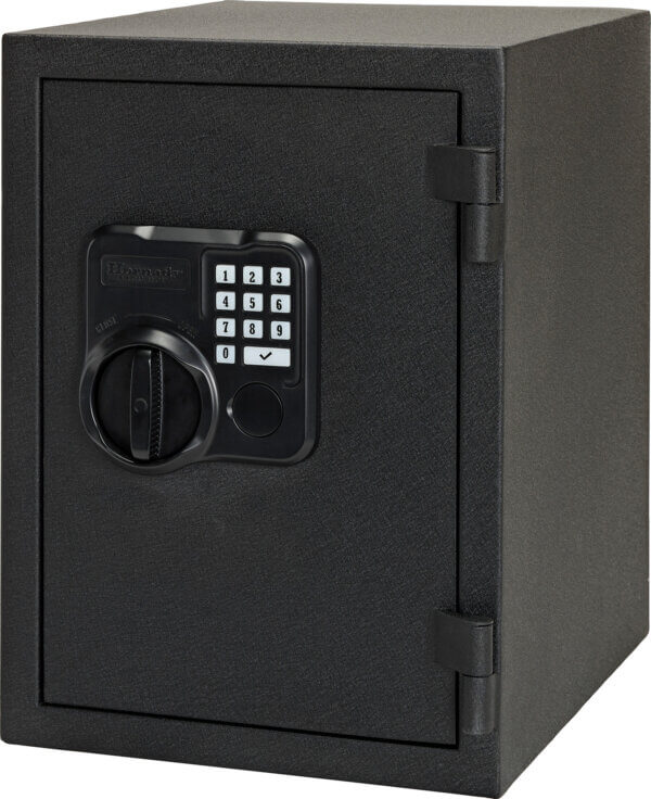 Bulldog BD5020 Duo w/Shelf Digital Keypad/Biometric/Key Entry Black Powder Coat Steel Holds 2 Handguns LED Keypad