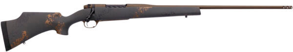 Weatherby MCU03N65RWR6B Mark V Camilla Ultra Lightweight 6.5 Wthby RPM Caliber with 4+1 Capacity  24″ Barrel  Midnight Bronze Cerakote Metal Finish & Black with Smoke/Gold Sponge Accents Monte Carlo Stock Right Hand (Compact)