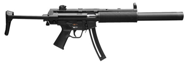 HK 81000468 MP5 22 LR Caliber with 25+1 Capacity 16.10″ Barrel Black Metal Finish & Retractable Black Stock Right Hand (Full Size)