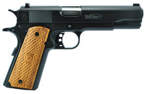 TriStar 85601 American Classic Government 1911 45 ACP Caliber with 5″ Barrel 8+1 Capacity Overall Blued Finish Steel Beavertail Frame Serrated Slide & Wood Grip