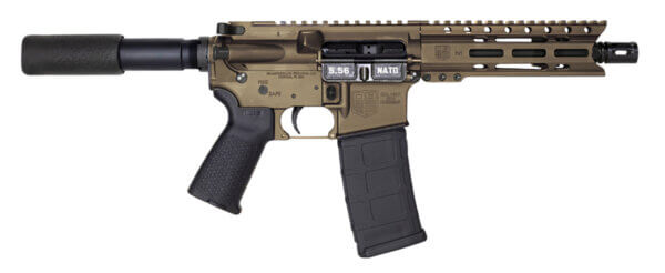 Diamondback DB1912K071 DB15 AR Pistol Carbine Length 5.56x45mm NATO 7″ 30+1 Midnight Bronze Buffer Tube Stock