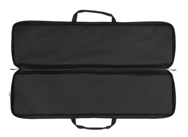 Tac Six 10818 Division Tactical Case made of Black 600D Polyester with Lockable Zippers  Workstation/Gun Mat  Storage Pockets & Carry Handle 46 L x 13″ H x 2″ W Interior Dimensions”