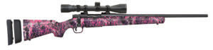 Mossberg 28144 Patriot Super Bantam 7mm-08 Rem Caliber with 5+1 Capacity 20″ Fluted Barrel Matte Blued Metal Finish & Muddy Girl Wild Synthetic Stock Right Hand (Youth) Includes 3-9x40mm Scope