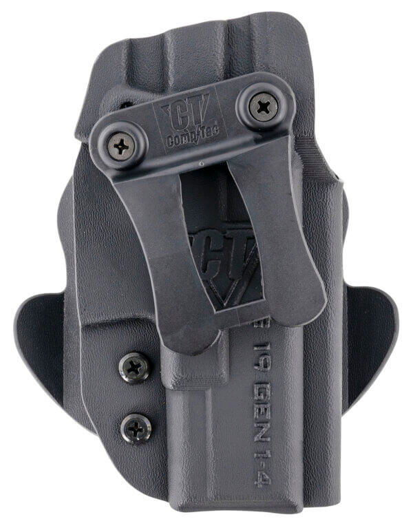 Comp-Tac C669GL069RBKN Dual Concealment IWB/OWB Black Kydex Belt Clip Compatible w/Glock 43/43X Right Hand