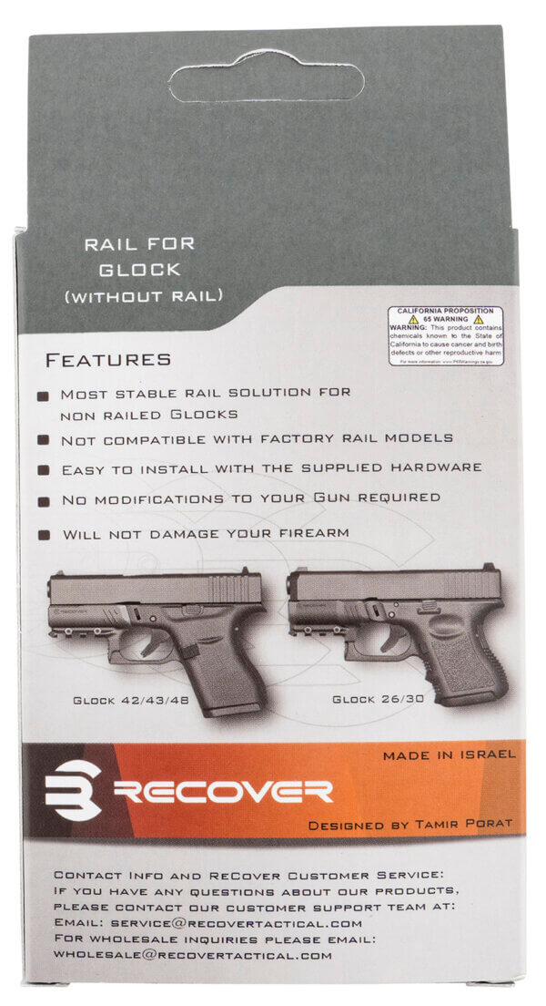 Recover Tactical GR4801 Full Size Rail for Glock 48  Black