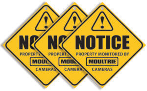 Moultrie MCA13133 Camera Surveillance Signs Yellow 3 Per Pkg