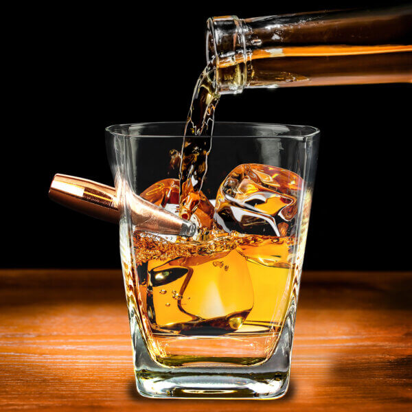 Caliber Gourmet CBGLMSWHISKEY Last Man Standing Bullet Whiskey Glass Clear Glass