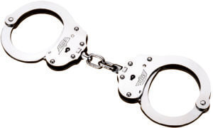 Uzi Accessories UZI-HCEU-BC-NIJ Handcuffs NIJ Black Steel Includes 2 Keys