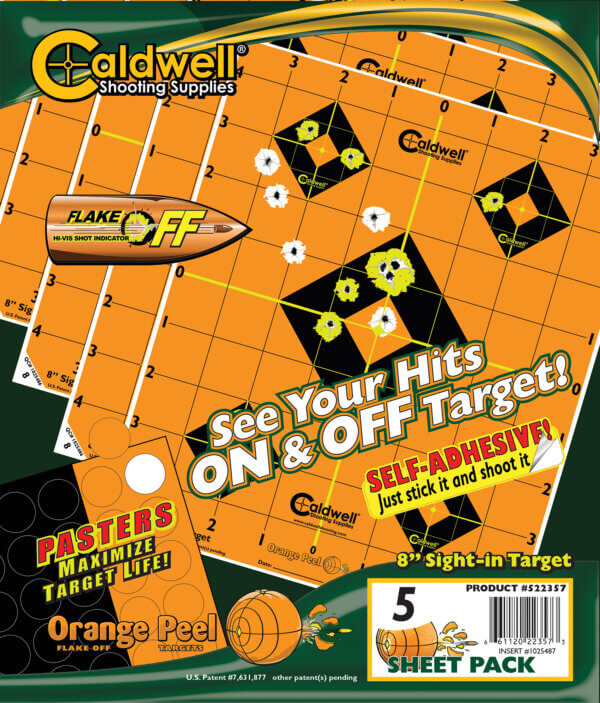 Caldwell 1166102 Orange Peel  Self-Adhesive 8 Target 5 Pack”