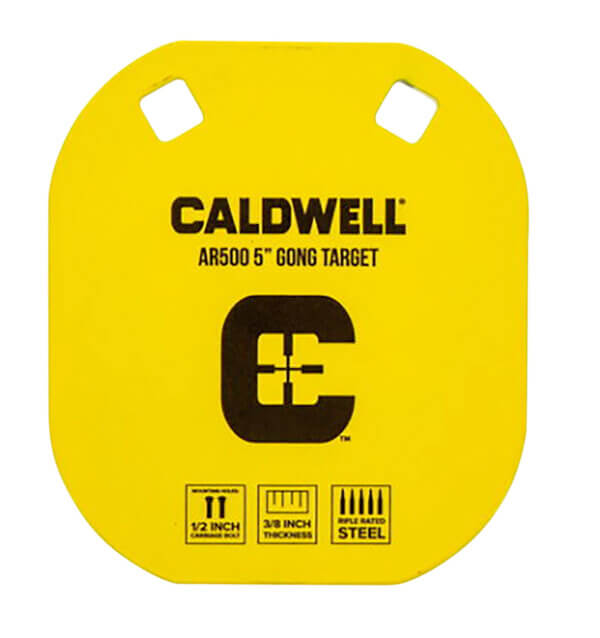 Caldwell 1116700 Gong 5″ Yellow AR500 Steel 0.38″ Thick Hanging