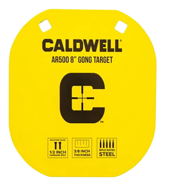 Caldwell 1116703 Gong 8″ Yellow AR500 Steel 0.38″ Thick Hanging