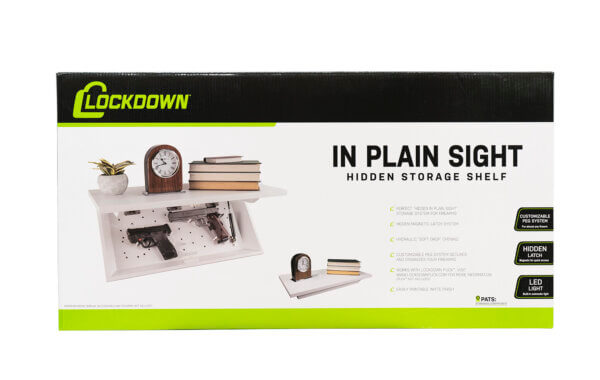 Lockdown 1117247 In-Plain-Sight Shelf White Wood Holds 2 Handguns