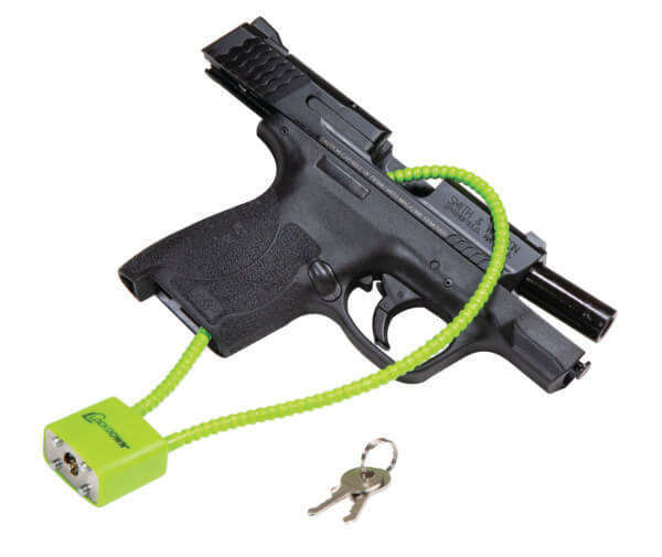 Lockdown 110149 Trigger Lock Open With Key Green Firearm Fit- Universal 15″