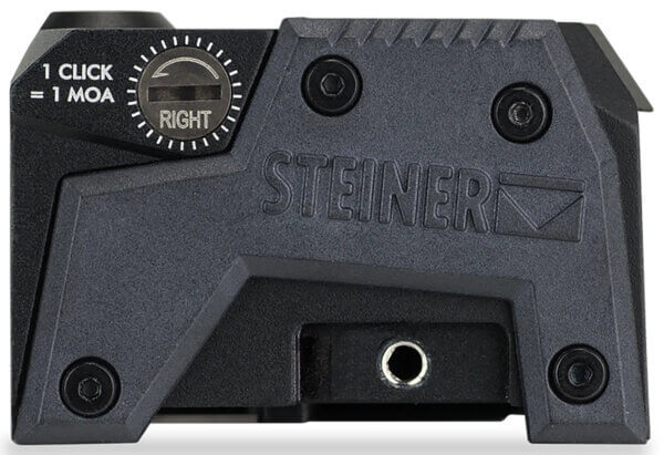 Steiner 8700MPS Micro Pistol Sight Battle Sight Black 1x 20mm x 16mm 3.3 MOA Red Dot Reticle 3.3 MOA Dot Pistol Features 13 Hour Auto Shutoff