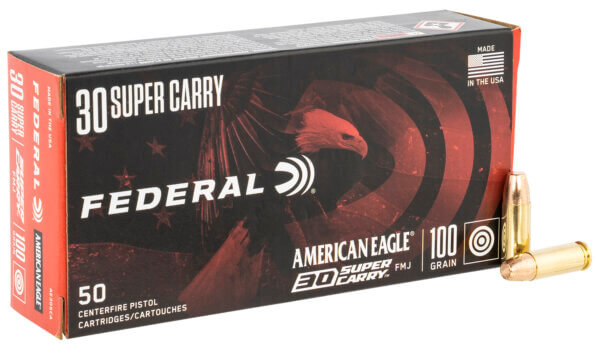 Federal AE30SCA American Eagle Handgun 30 Super Carry 100 gr Full Metal Jacket (FMJ) 50rd Box