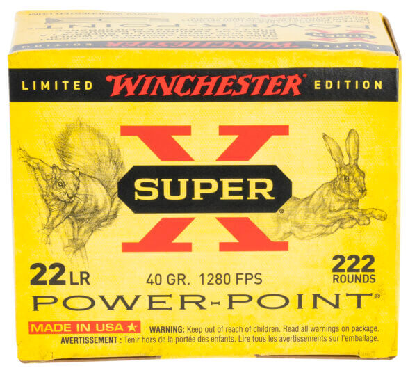 Winchester Ammo X22LRPPB Super X 22 LR 40 gr Plated Hollow Point 222 Bx/ 10 Cs