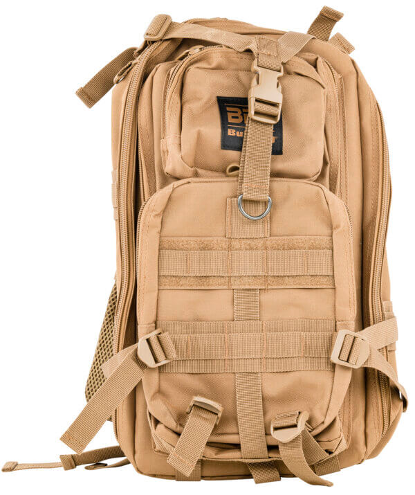 Bulldog BDT410T BDT Tactical Backpack Compact Style with Tan Finish 2 Main & Accessory Compartments Hydration Bladder Compartment & Molle Alice Compatible 18″ H x 10″ W x 10″ D