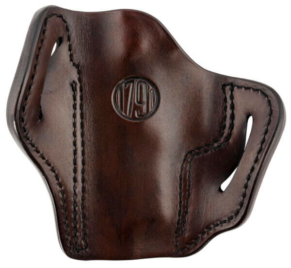 1791 Gunleather ORBH23SBRR BH2.3 Optic Ready OWB Size 2.3 Signature Brown Leather Belt Slide Compatible w/Glock 17/S&W M&P Shield/Walther PPQ Right Hand