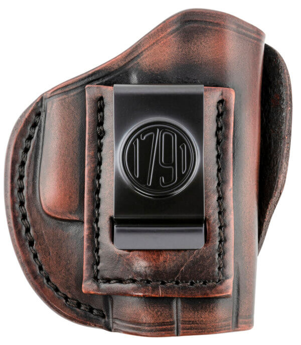 1791 Gunleather 4WH2VTGR 4-Way  IWB/OWB Size 02 Vintage Leather Belt Clip Fits S&W M&P Bodyguard Right Hand