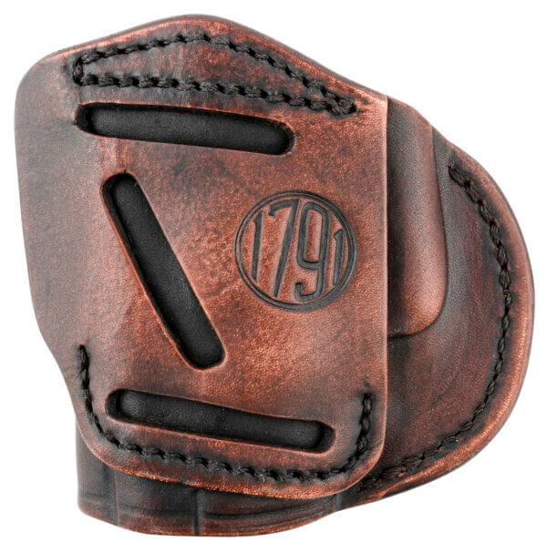 1791 Gunleather 4WH3VTGR 4-Way  IWB/OWB Size 03 Vintage Leather Belt Clip Compatible w/Glock 26/Ruger LC9/S&W M&P Shield/2.0 9/40 Right Hand