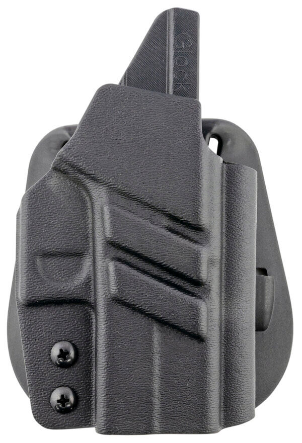 1791 Gunleather TACPDHOWBG43XMOSBLKR Tactical Kydex OWB Black Kydex Paddle Compatible w/Glock 43/43X/43X MOS Right Hand