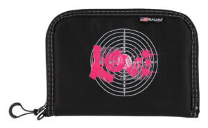 Girls With Guns 9075 Love made of Polyester with Black Finish Pink Love Graphic Foam Padding & Lockable Zipper 10.50″ L x 7.50″ W x 1″ H Interior Dimensions for Handguns
