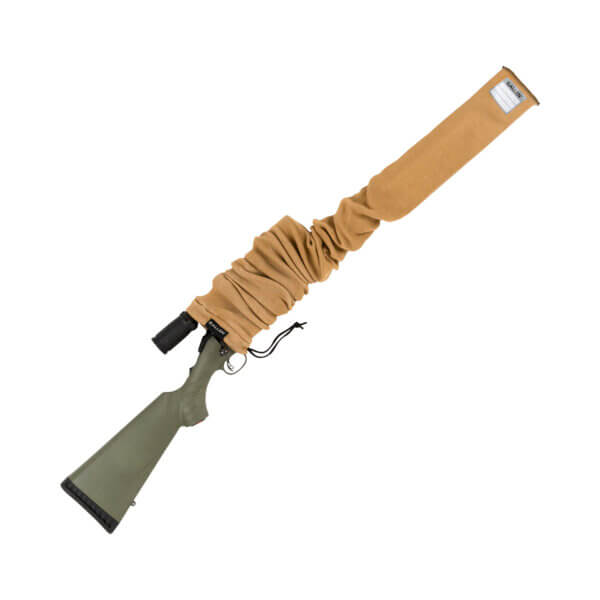 Allen 13172 Stretch Knit Gun Sock Coyote Silicone-Treated Knit w/Custom ID Labeling Holds Rifles with Scope or Shotguns 52 L x 3.75″ W Interior Dimensions”