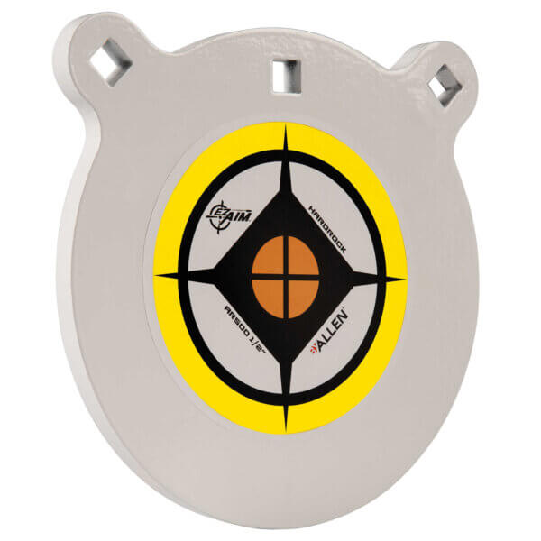 EZ-Aim 15598 Hardrock 8″ AR500 Steel Gong Shooting Target .50″ Thickness White / Yellow / Black