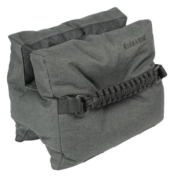 Allen 18416 Eliminator Shooting Rest Prefilled Front Bag made of Gray Polyester weighs 12.10 lbs 11.50″ L x 7.50″ H & Paracord Handle