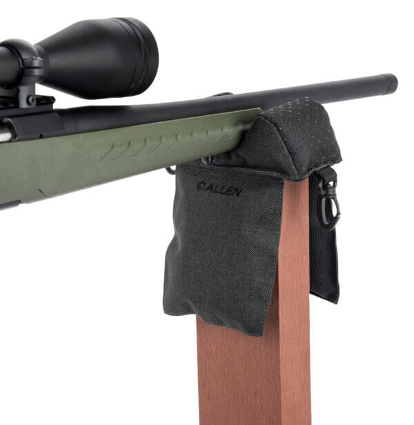 Allen 21923 Eliminator Window Shooting Rest Prefilled Front Bag made of Gray Polyester weighs 0.17 lbs 5.50″ L x 7″ H & Tacky Grip Bottom