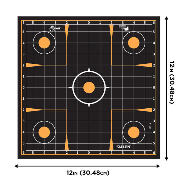 EZ-Aim 1531410 Splash Reactive Sight-In Grid Impact Enhancement Adhesive Black / Orange 10 Pack