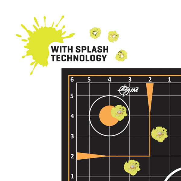 EZ-Aim 1531410 Splash Reactive Sight-In Grid Impact Enhancement Adhesive Black / Orange 10 Pack