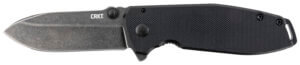 CRKT 6215 Caligo 3.19″ Folding Modified Drop Point Plain Black Oxide 8Cr13MoV SS Blade/Black Aluminum Handle Includes Pocket Clip