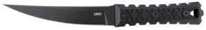 CRKT 2927 HZ6 6.50″ Fixed Plain Black Matte Baked-On Anti Rust SK-5 Steel Blade/Black w/Carved X’s G10 Handle Includes Sheath