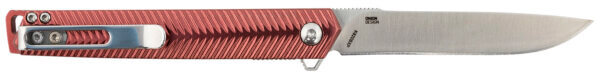 CRKT K820BXP Stylus 3.18″ Folding Drop Point Plain Satin 12C27 Sandvik Blade/Maroon Aluminum Handle Includes Pocket Clip