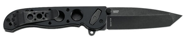 CRKT M16-02DB M16 02DB 3.12″ Folding Tanto Plain Black Stonewashed D2 Steel Blade/Black Aluminum Handle Includes Pocket Clip
