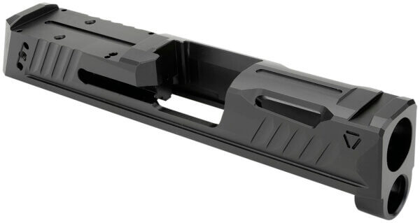 Strike Industries P365-SLIDE-BK Strike Replacement Slide Black Stainless Steel with Ports & Optics Cut for Sig P365 Includes Charging Handle