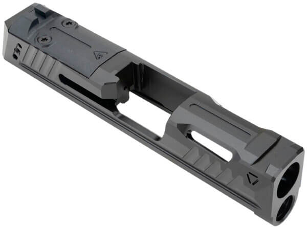 Strike Industries P365-SLIDE-BK Strike Replacement Slide Black Stainless Steel with Ports & Optics Cut for Sig P365 Includes Charging Handle