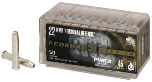 Federal PD22WMR1 Premium Personal Defense Punch 22 WMR 45 gr Jacketed Hollow Point (JHP) 50rd Box