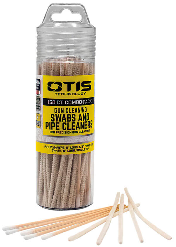 Otis FG241857 Swabs & Pipe Cleaners Combo Pack Cotton/Wood 6 Long 100 Swabs/50 Pipe Cleaners Includes Reusable Storage Tube”