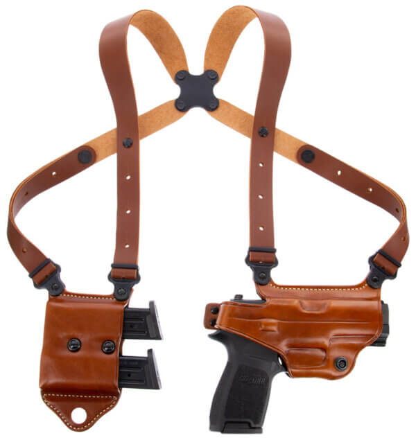 Galco GA128 Great Alaskan  Size Fits Chest Up To 54 Tan Leather Shoulder/Torso Strap Fits Ruger GP100 Fits S&W L Frame Right Hand”
