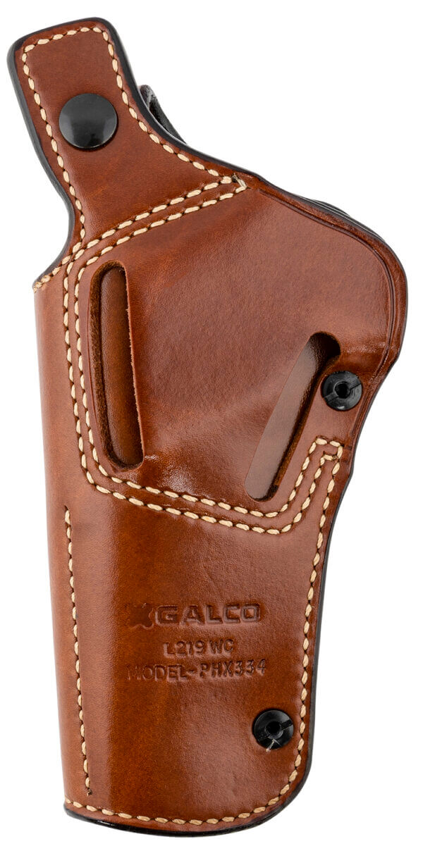 Galco PHX334 Phoenix  OWB Tan Leather Belt Slide Fits Ruger GP100 Fits S&W L Frame Right Hand