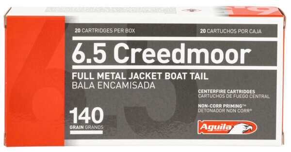 Aguila 1E650110 Target & Range Rifle 6.5 Creedmoor 140 gr Full Metal Jacket Boat Tail 20rd Box
