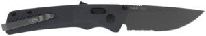 S.O.G SOG12380141 SOG-TAC XR 3.39″ Folding Clip Point Plain Black TiNi Cryo D2 Steel Blade/Blackout G10 Handle Includes Pocket Clip