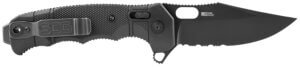 S.O.G SOG12210257 Seal XR 3.90″ Folding Clip Point Plain Black Cerakote S35VN SS Blade Black/GRN Handle Includes Belt Clip